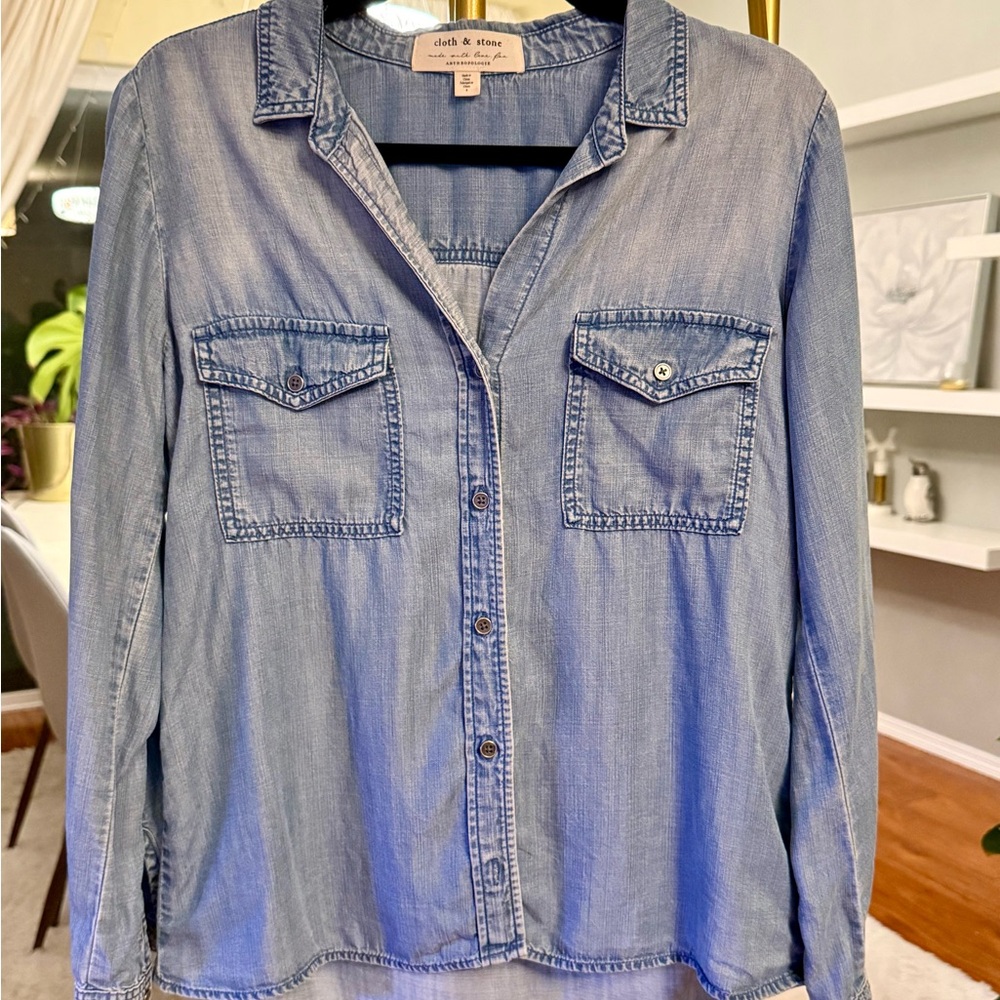 cloth & stone Soft Light Blue Chambray Shirt